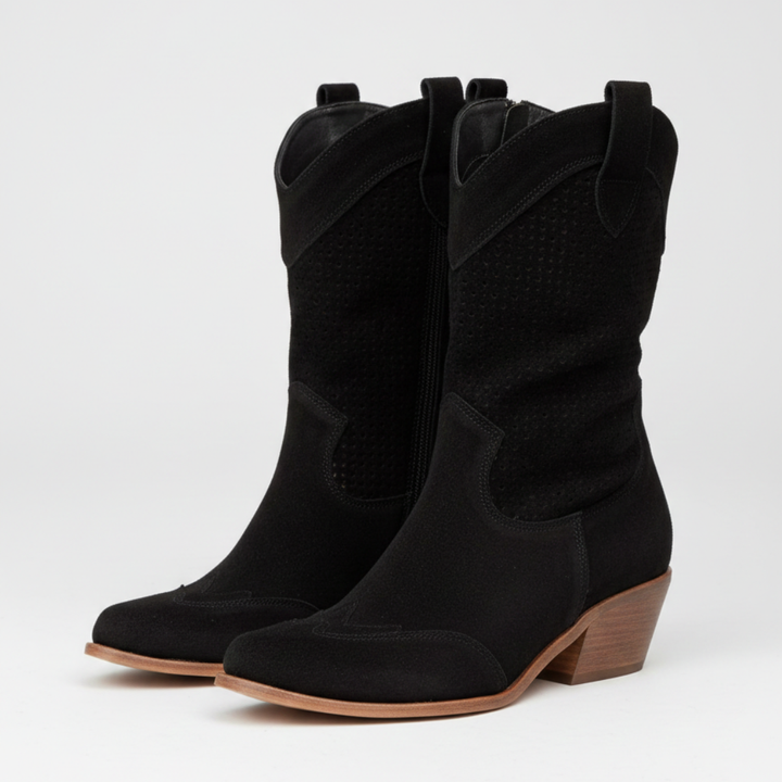 Women’s Low-Cut Ankle Boots with Low Block Heel