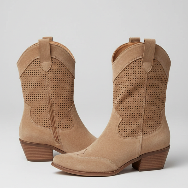 Women’s Low-Cut Ankle Boots with Low Block Heel