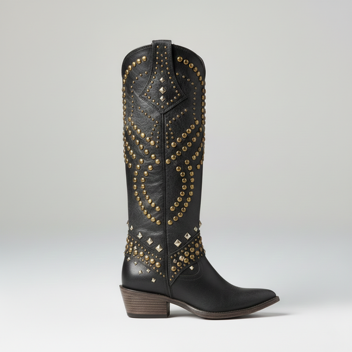 Women’s Knee-High Western Boots with Block Heel