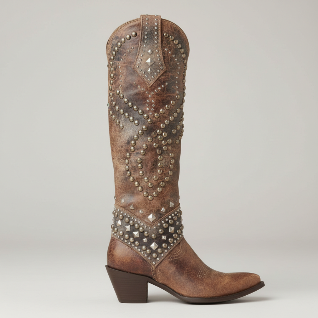 Women’s Knee-High Western Boots with Block Heel