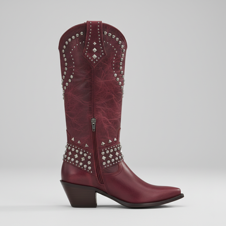 Women’s Knee-High Western Boots with Block Heel