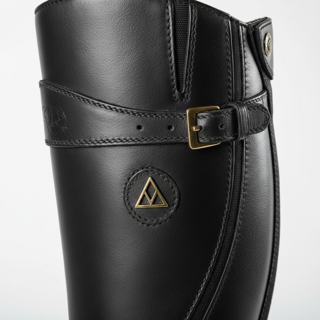 Women’s Knee-High Riding Boots with Buckle Strap