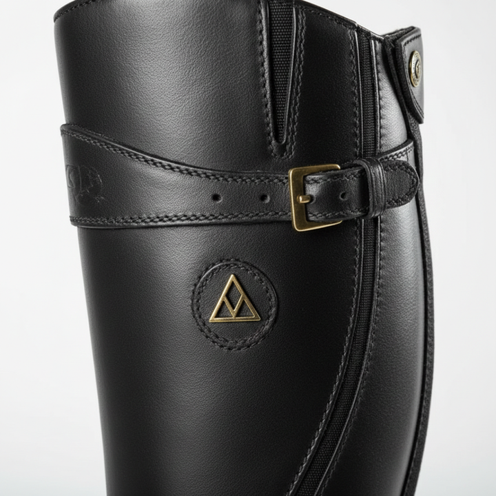 Women’s Knee-High Riding Boots with Buckle Strap