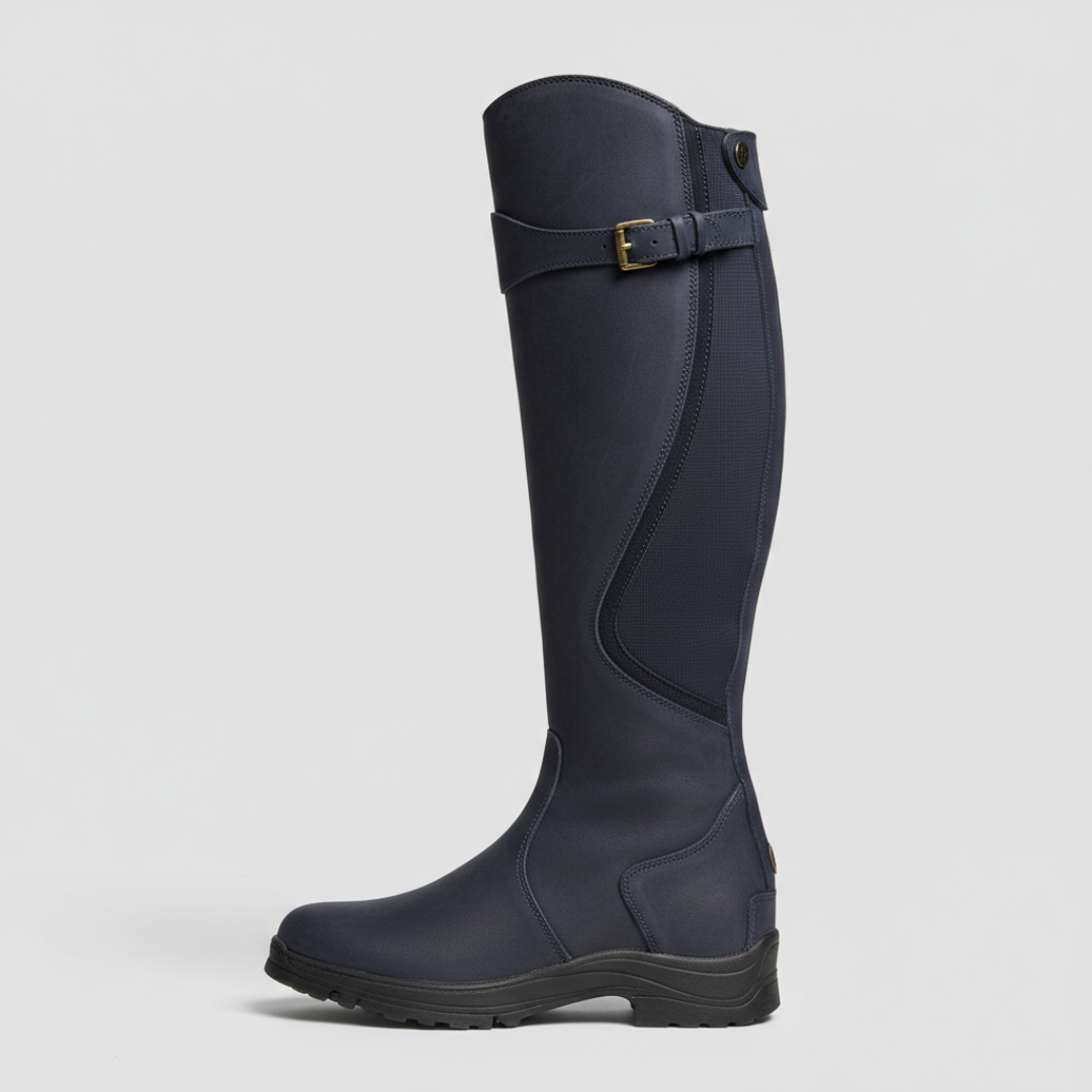Women’s Knee-High Riding Boots with Buckle Strap
