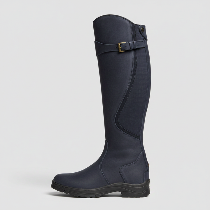 Women’s Knee-High Riding Boots with Buckle Strap