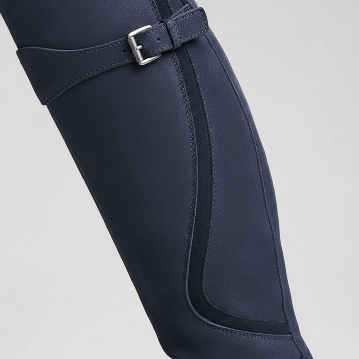 Women’s Knee-High Riding Boots with Buckle Strap